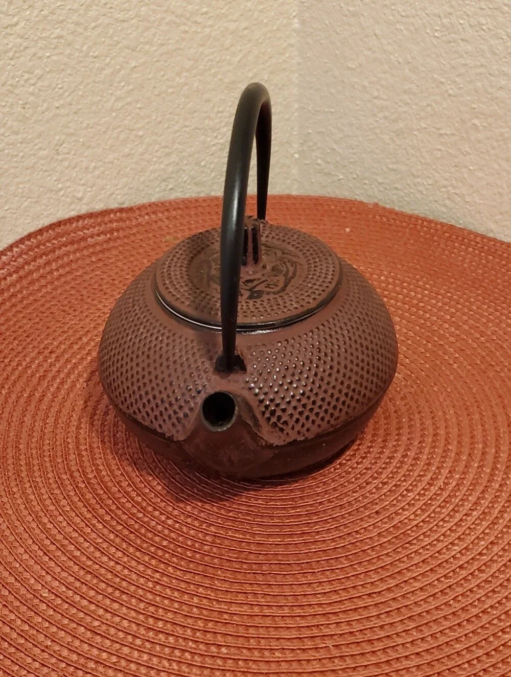 Cast Iron Teapot Brown with Black Handle - Traditional 